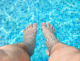 Foot soak in swimming pool