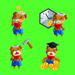 Cute bear character as pigging bank for saving money