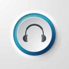 ic&ocirc;ne bouton &eacute;couteurs casque audio
