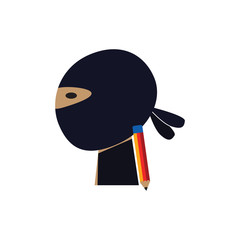 Pencil Ninja Logo Icon Design © putracetol
