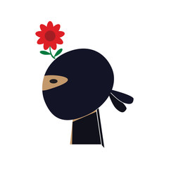 Flower Ninja Logo Icon Design