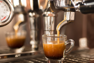 Perfect shot of espresso coffee
