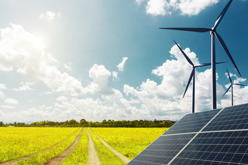 New energy, solar and wind power are on the grasslands