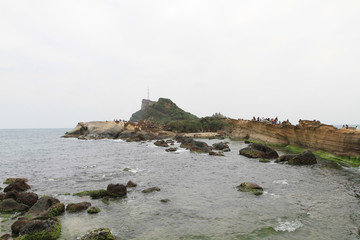 Natural landscape in Yehliu Geopark, Taiwan.