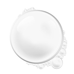 Vector isolated Soap Water bubbles and foam. Transparent Realistic Design Elements on white background.