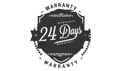Fototapeta na wymiar 24 days warranty icon vintage rubber stamp guarantee