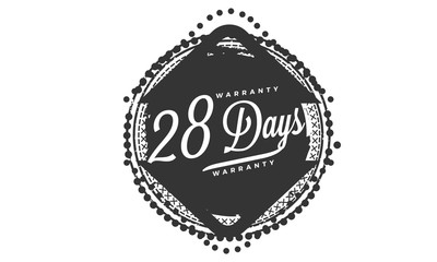 28 days warranty icon vintage rubber stamp guarantee