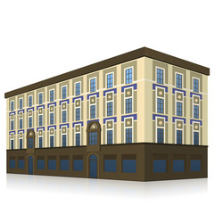 Fototapeta premium office building with an entrance and reflection
