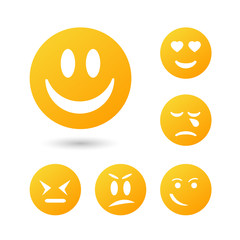 Fototapeta premium Set Smiley icon. collection creative cartoon style smiles with different emotions. 