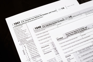 Form 1040 Individual Income Tax return form. United States Tax forms 2016/2017. American blank tax forms. Tax time.