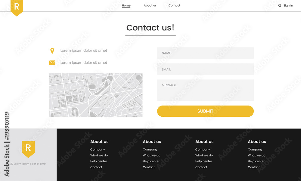Wall mural illustration of website elements for web design