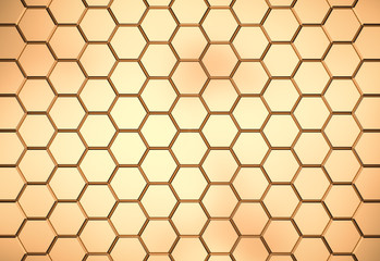 Golden hexagon pattern - honeycomb concept