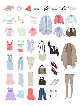 Illustration of different types of clothes