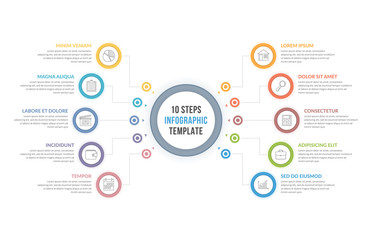 Infographic Template with Ten Steps