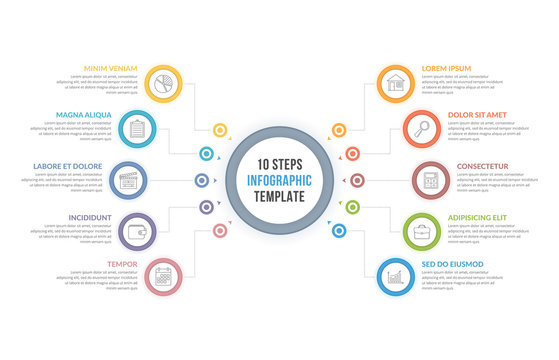 Infographic Template with Ten Steps