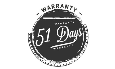 51 days warranty icon vintage rubber stamp guarantee