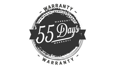 55 days warranty icon vintage rubber stamp guarantee