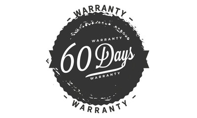 60 days warranty icon vintage rubber stamp guarantee