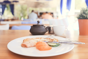 table setting for lunch in a restaurant