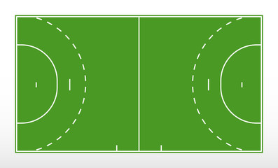 Field for handball. Outline of lines handball field. Green field for handball. - 193910516