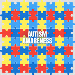 World autism awareness day. The concept of color puzzles. Design in a flat style. Modern medicine and health care. Vector illustration