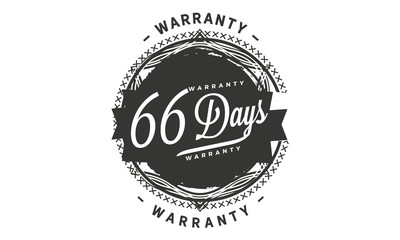 Fototapeta premium 66 days warranty icon vintage rubber stamp guarantee