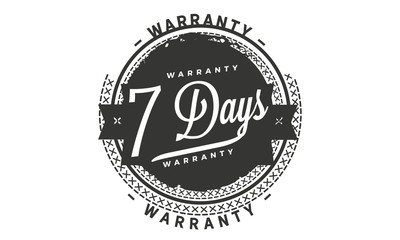 7 days warranty icon vintage rubber stamp guarantee