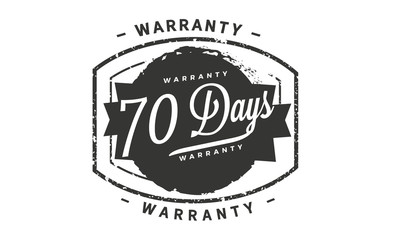 70 days warranty icon vintage rubber stamp guarantee