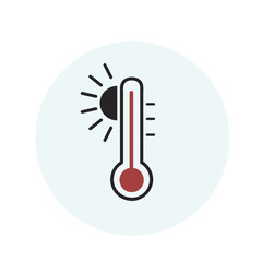 Illustration of thermometer hot temperature