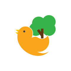 Tree Bird Logo Icon Design