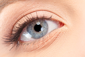 close up of beautiful woman eye