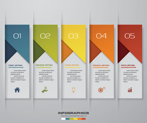 Infographic design elements for your business with 5 options. 5 steps timeline presentation. EPS 10.