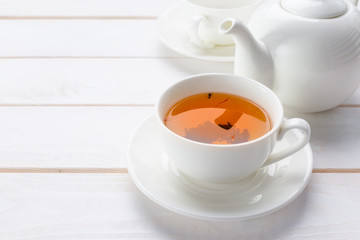 tea on the wooden table