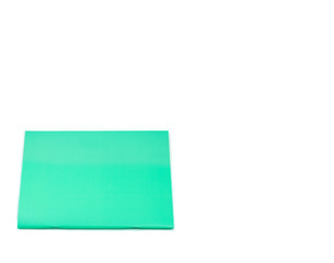 Blank Green book for advertising or education on isolated white.