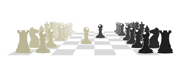Chess board with figures vector illustration.