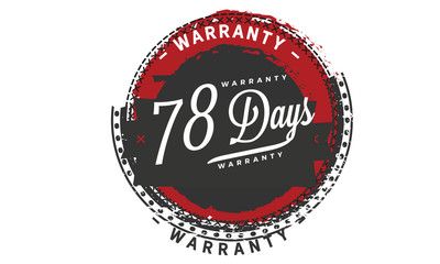 Fototapeta na wymiar 78 days warranty icon vintage rubber stamp guarantee