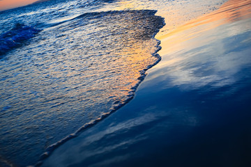 Waves on the beach in the tropics