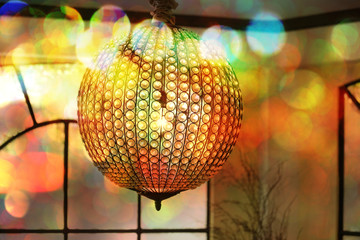 Fototapeta premium bokeh with a crystal ball chandelier