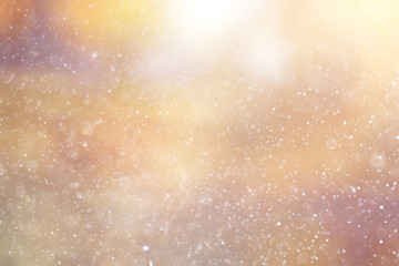 Snowfall texture of snowflakes on blurred background