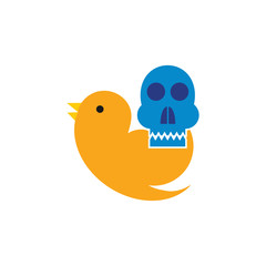 Skull Bird Logo Icon Design