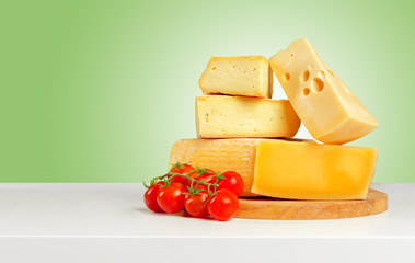 cheese on wooden table
