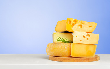 cheese on wooden table