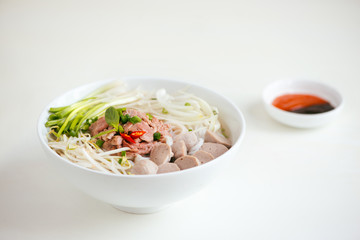 A bowl of traditional Vietnamese Pho noodle