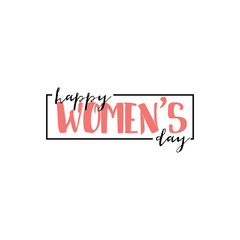 Happy women's day. Minimalist design - badge, sticker, for gifts for the spring holiday, for postcards, corporate styles, for holiday sales.