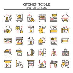 Kitchen Tools , Thin Line and Pixel Perfect Icons.