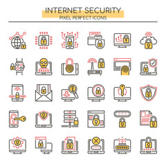 Internet Security , Thin Line and Pixel Perfect Icons.