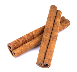 Cinnamon sticks isolated on white background