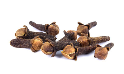 Dry cloves spice isolated on white background