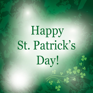 green grunge vector background for saint patrick day - greeting card
