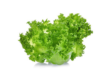 green iceberg lettuce isolated on white background